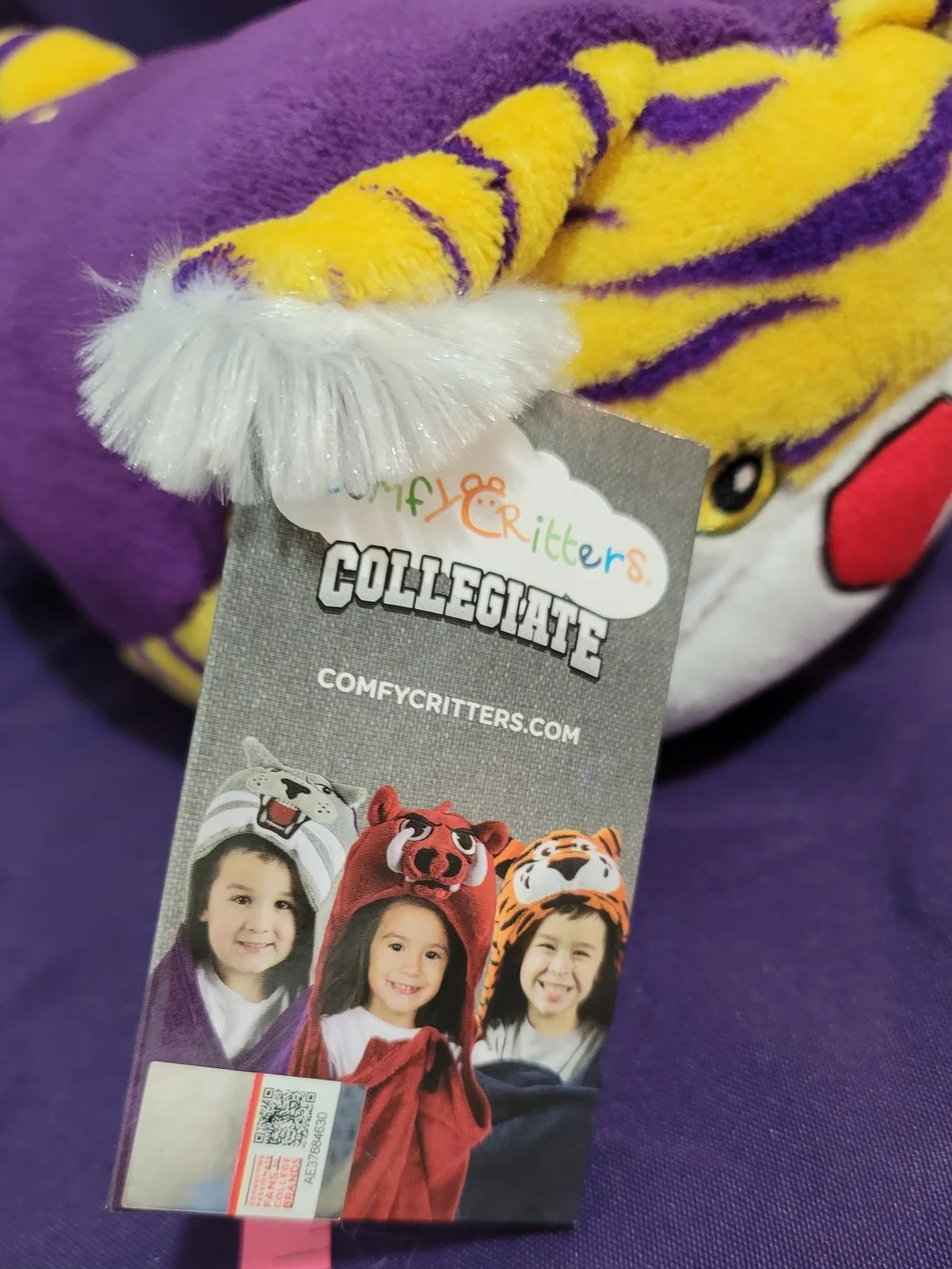 NCAA LSU Tigers Comfy Critters Childs Hooded Blanket